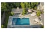 design luxury backyard, pool and outdoor living spaces in 3d